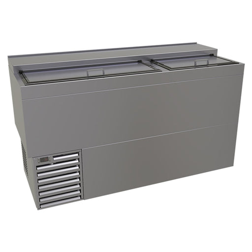Glastender ST60-S 60" Forced Air Bottle Cooler - Holds (478) 12 oz Bottles, Lid Locks, Stainless, 120v-cityfoodequipment.com