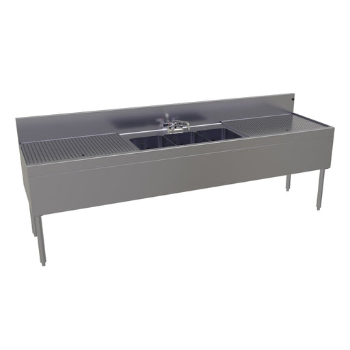 Glastender TSB-96-S 96" 3 Compartment Sink w/ 11"L x 14"W Bowls, 10 1/4" Deep-cityfoodequipment.com