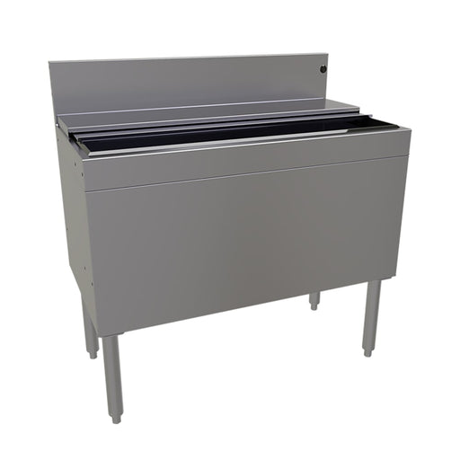 Glastender IBA-36-CP10-ED 36" Main Line Ice Bin w/ 139 lb Ice Bin & 10 Circuit Cold Plate, Stainless Steel-cityfoodequipment.com