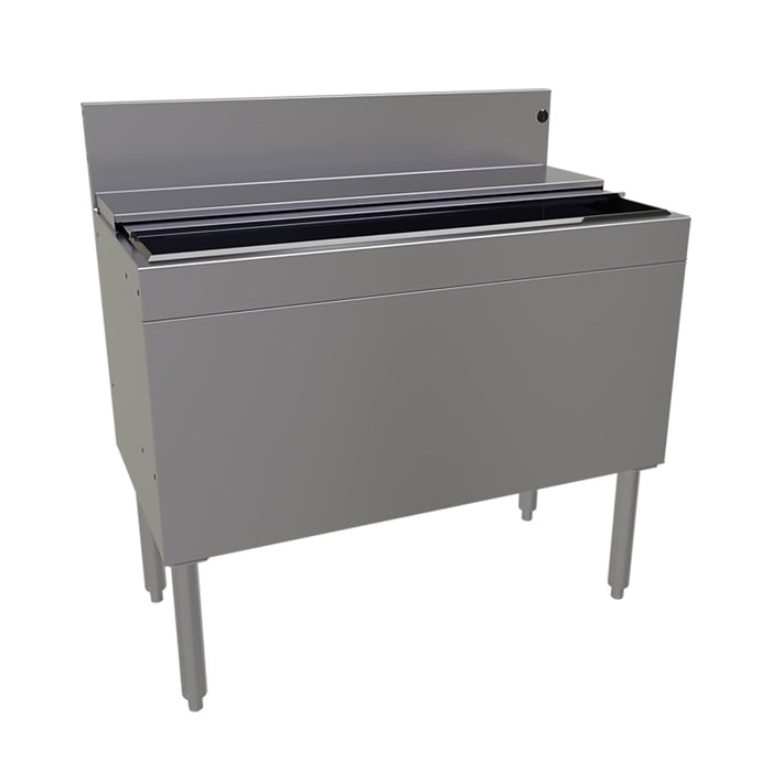 Glastender IBA-36-CP10-ED 36" Main Line Ice Bin w/ 139 lb Ice Bin & 10 Circuit Cold Plate, Stainless Steel-cityfoodequipment.com