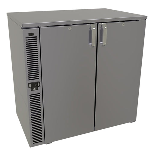 Glastender F1SB36 2 Section Glass Chiller w/ 223 Mug Capacity - Black, 120v-cityfoodequipment.com