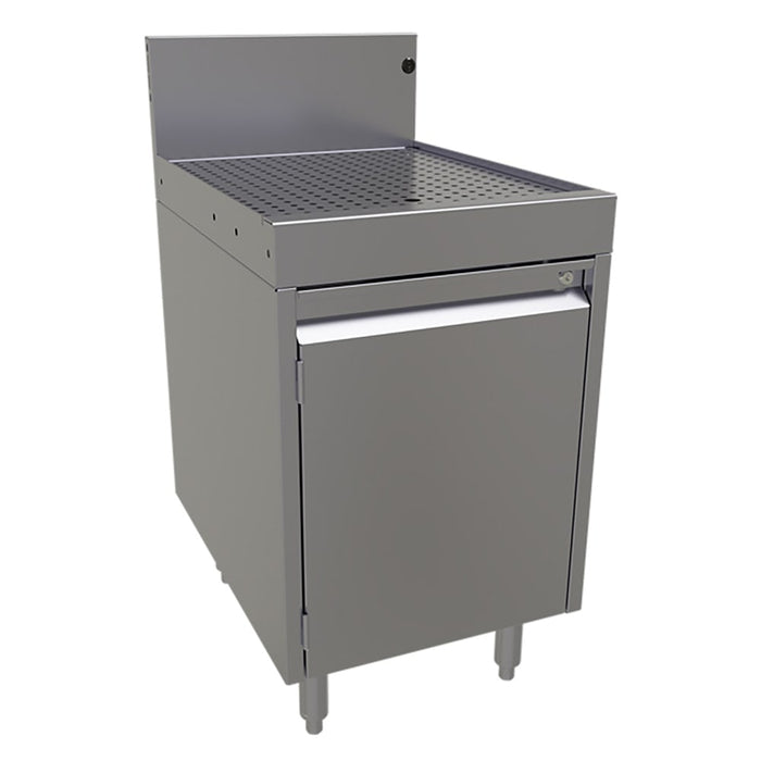 Glastender DBCB-18 Main Line Underbar Freestanding Drainboard Cabinet w/ 7" Backsplash - 18"W x 24"D x 37"H-cityfoodequipment.com