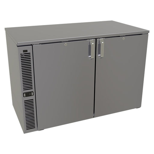 Glastender C1SL44 44" Bar Refrigerator - 2 Swinging Solid Doors, Black, 120v-cityfoodequipment.com