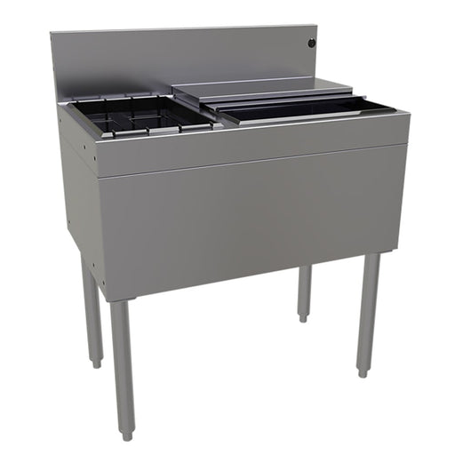 Glastender CBA-30L 30" Main Line Cocktail Station w/ 50 lb Ice Bin, Stainless Steel-cityfoodequipment.com