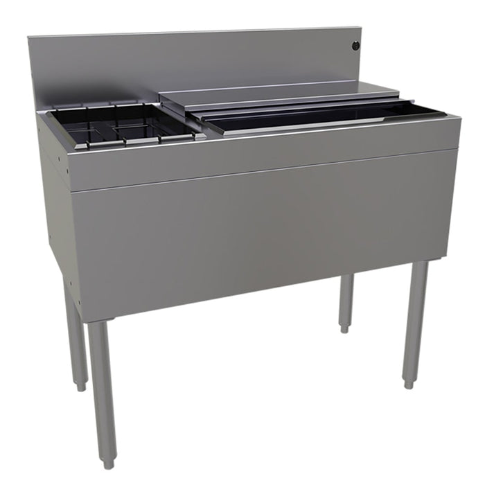 Glastender CBA-36L 36" Main Line Cocktail Station w/ 67 lb Ice Bin, Stainless Steel-cityfoodequipment.com