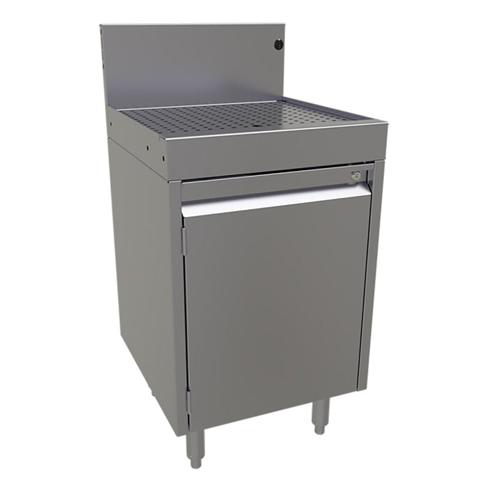 Glastender DBCA-18 Main Line Underbar Freestanding Drainboard Cabinet w/ 7" Backsplash - 18"W x 19"D x 37"H-cityfoodequipment.com
