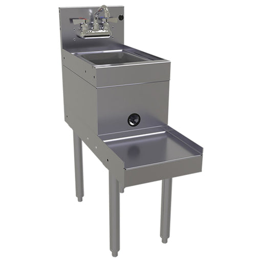 Glastender BSB-12 12" Main Line Underbar Blender Recess Station w/ Dump Sink & Faucet - 7" Backsplash-cityfoodequipment.com