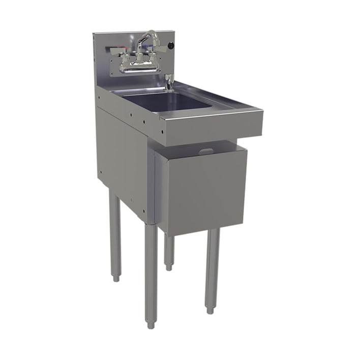 Glastender HSB-12-AD Underbar Hand Sink w/ 9 1/4"L x 11 1/2"W x 6"D Bowl - Faucet, Soap & Towel Dispenser-cityfoodequipment.com