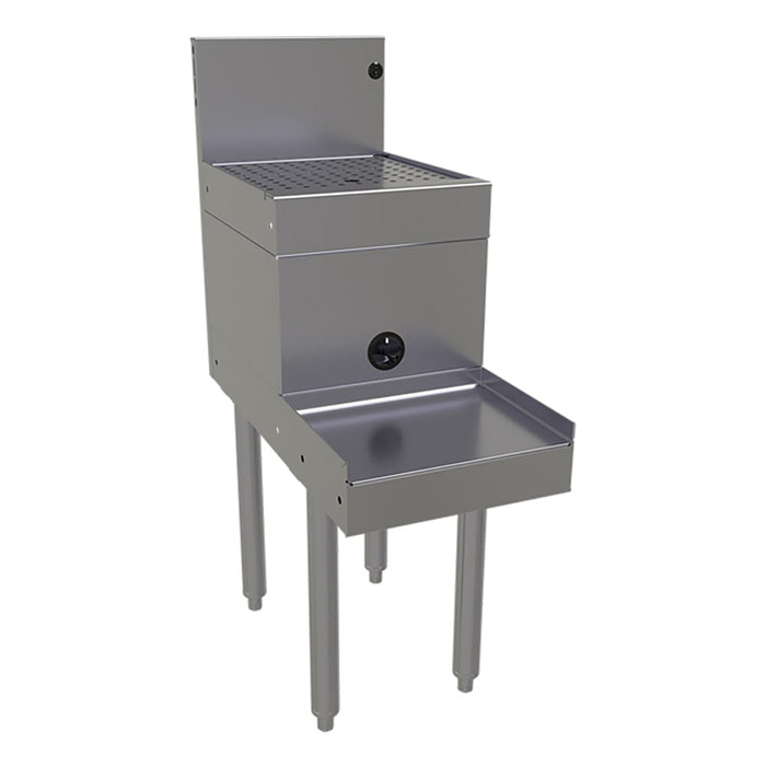 Glastender DBSA-12 12" Main Line Underbar Blender Station w/ Drainboard - 7" Backsplash-cityfoodequipment.com