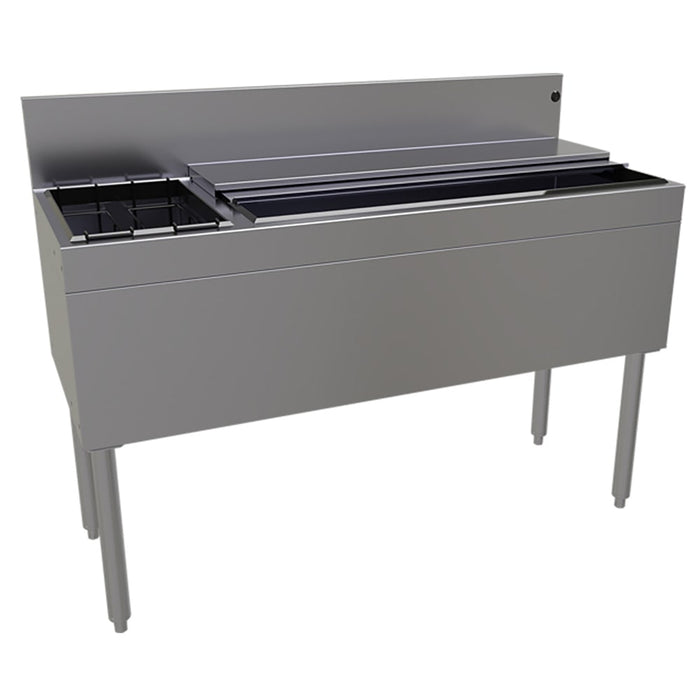 Glastender CBA-48L-CP10 48" Main Line Cocktail Station w/ 100 lb Ice Bin, Stainless Steel-cityfoodequipment.com
