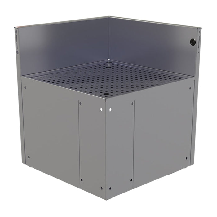 Glastender CIR-19/19 Main Line Underbar Corner Drainboard w/ 7" Backsplash - 19"W x 19"D-cityfoodequipment.com