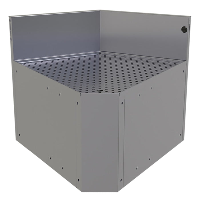 Glastender CIWA-60 Main Line Underbar Corner Drainboard w/ 7" Backsplash - 24"W x 19"D-cityfoodequipment.com