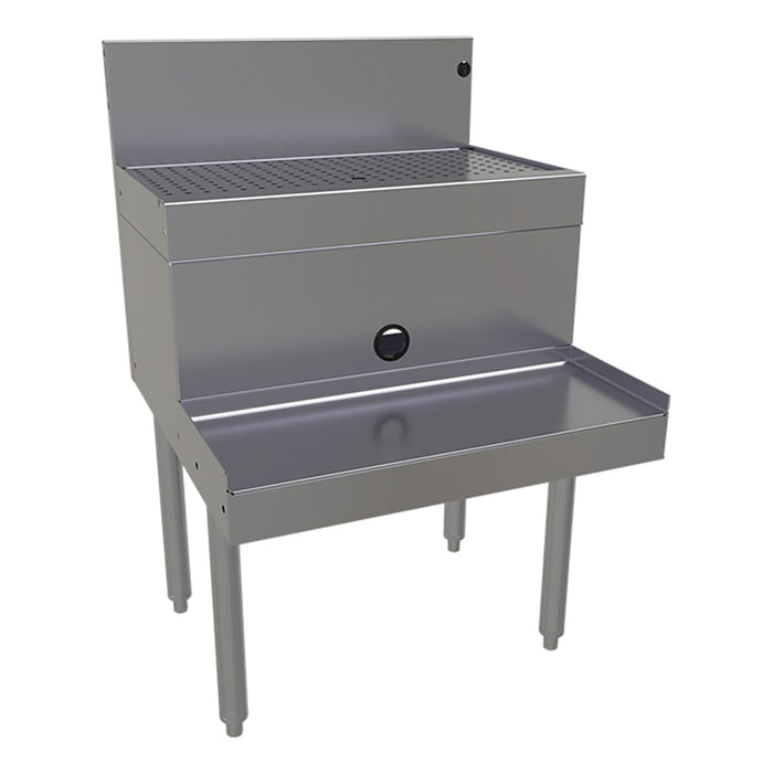 Glastender DBSA-24 24" Main Line Underbar Blender Station w/ Drainboard - 7" Backsplash-cityfoodequipment.com