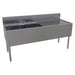Glastender TSB-66L-S 66" 3 Compartment Sink w/ 11"L x 14"W Bowls, 10 1/4" Deep-cityfoodequipment.com