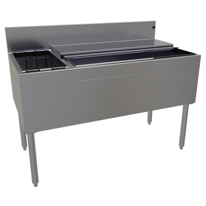 Glastender CBB-48L-CP10 48" Main Line Cocktail Station w/ 127 lb Ice Bin, Stainless Steel-cityfoodequipment.com