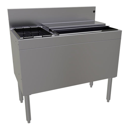 Glastender CBA-36L-CP10-ED 36" Main Line Cocktail Station w/ 92 lb Ice Bin, Stainless Steel-cityfoodequipment.com