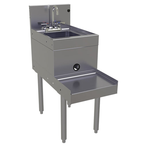 Glastender BSB-14 14" Main Line Underbar Blender Recess Station w/ Dump Sink & Faucet - 7" Backsplash-cityfoodequipment.com
