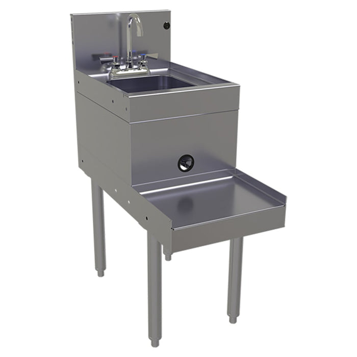 Glastender BSB-14 14" Main Line Underbar Blender Recess Station w/ Dump Sink & Faucet - 7" Backsplash-cityfoodequipment.com