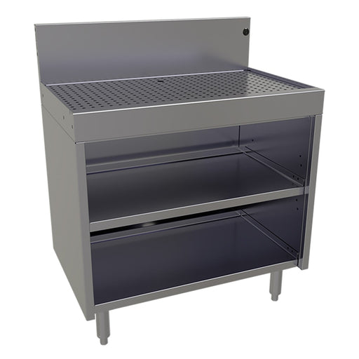 Glastender DBCA-30-LD Main Line Underbar Freestanding Drainboard Cabinet w/ 7" Backsplash - 30"W x 19"D x 37"H-cityfoodequipment.com