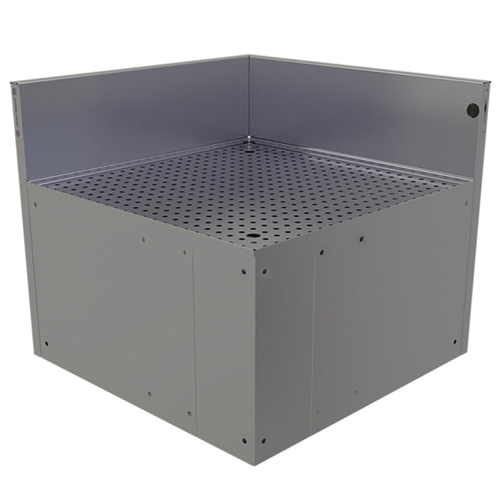 Glastender CIR-24/24 Main Line Underbar Corner Drainboard w/ 7" Backsplash - 24"W x 24"D-cityfoodequipment.com