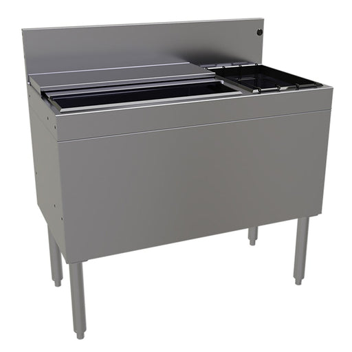 Glastender CBA-36R-CP10-ED 36" Main Line Cocktail Station w/ 92 lb Ice Bin, Stainless Steel-cityfoodequipment.com