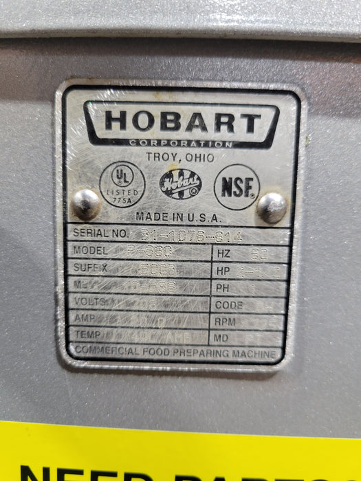 Used Hobart P660, Commercial Dough Mixer, 208V, 1 Phase, 2.5HP With Guard-cityfoodequipment.com