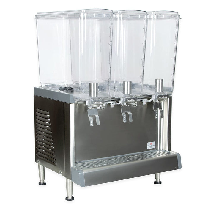 Crathco CS-3L-16-290 Refrigerated Drink Dispenser w/ (3) 4 3/4 gal Bowls, Pre Mix, 120v-cityfoodequipment.com