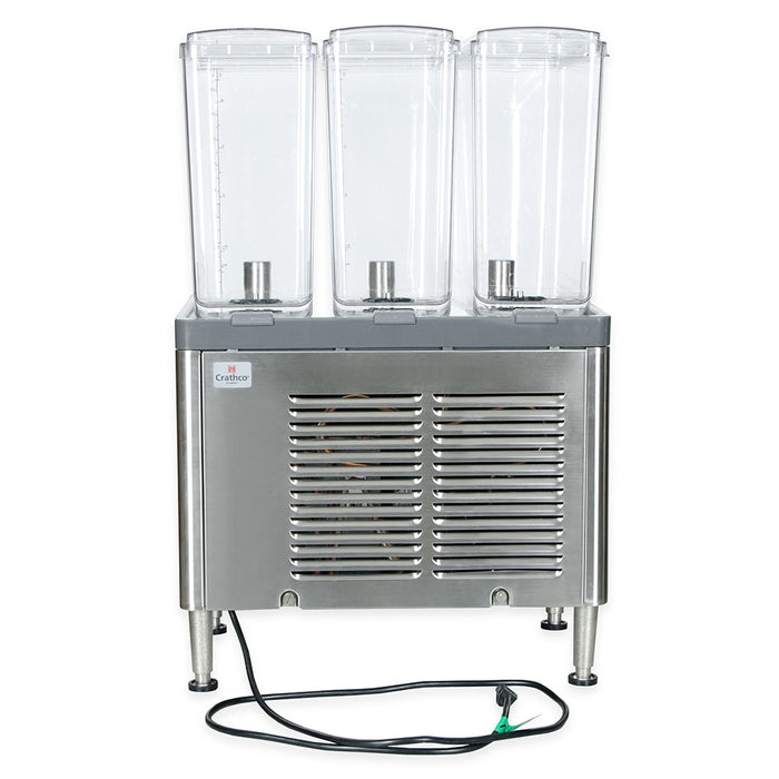 Crathco CS-3L-16-290 Refrigerated Drink Dispenser w/ (3) 4 3/4 gal Bowls, Pre Mix, 120v-cityfoodequipment.com