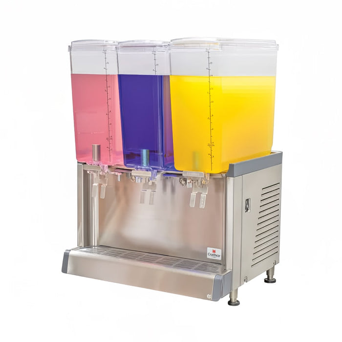 Crathco CS-3L-16-290 Refrigerated Drink Dispenser w/ (3) 4 3/4 gal Bowls, Pre Mix, 120v-cityfoodequipment.com