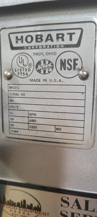 Used Hobart L800 W/Guard 80-Quart Dough Mixer, 2 HP, 3 Phase, 200 Volts-cityfoodequipment.com
