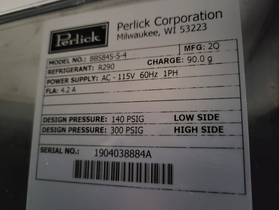 Used Perlick BBS84S-S-4 - 3 Door Back Bar Refrigerator-cityfoodequipment.com