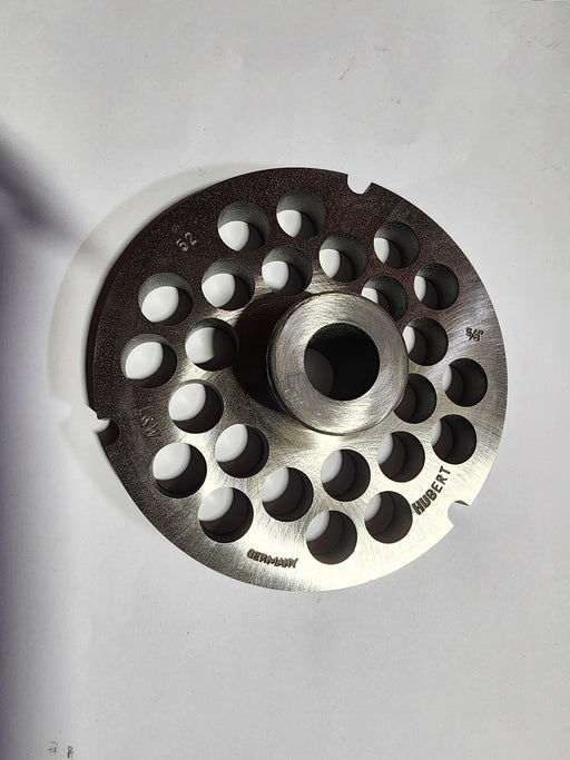 #52 5/8" Stainless Steel Meat Grinder Plate w/ hub-cityfoodequipment.com