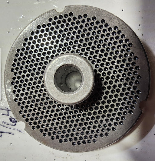 #52 9/64" Stainless Steel Meat Grinder Plate w/ hub-cityfoodequipment.com
