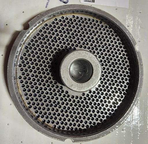 #52 1/8" Chrome Plated Stainless Steel Meat Grinder Plate w/ Hub Pork-cityfoodequipment.com