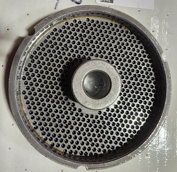 #52 1/8" Chrome Plated Stainless Steel Meat Grinder Plate w/ Hub Pork