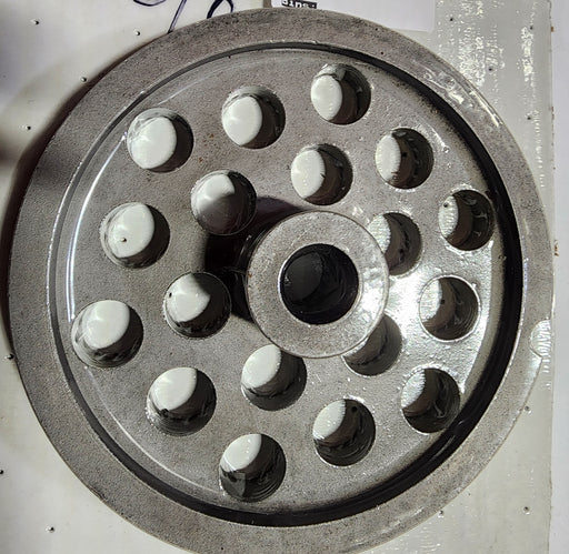 #56 5/8" Stainless Steel Meat Grinder Plate w/ Hub Pork-cityfoodequipment.com