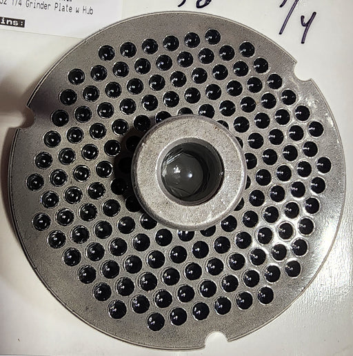 #52 1/4" Stainless Steel Meat Grinder Plate w/ Hub-cityfoodequipment.com