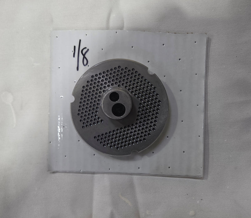 USED #32 1/8" HARD GRINDER  PLATE W/HUB AND BONE COLLECTOR