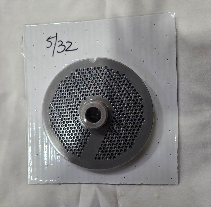 USED #32 5/32" Grinder Plate w/ hub and Bone Collector-cityfoodequipment.com