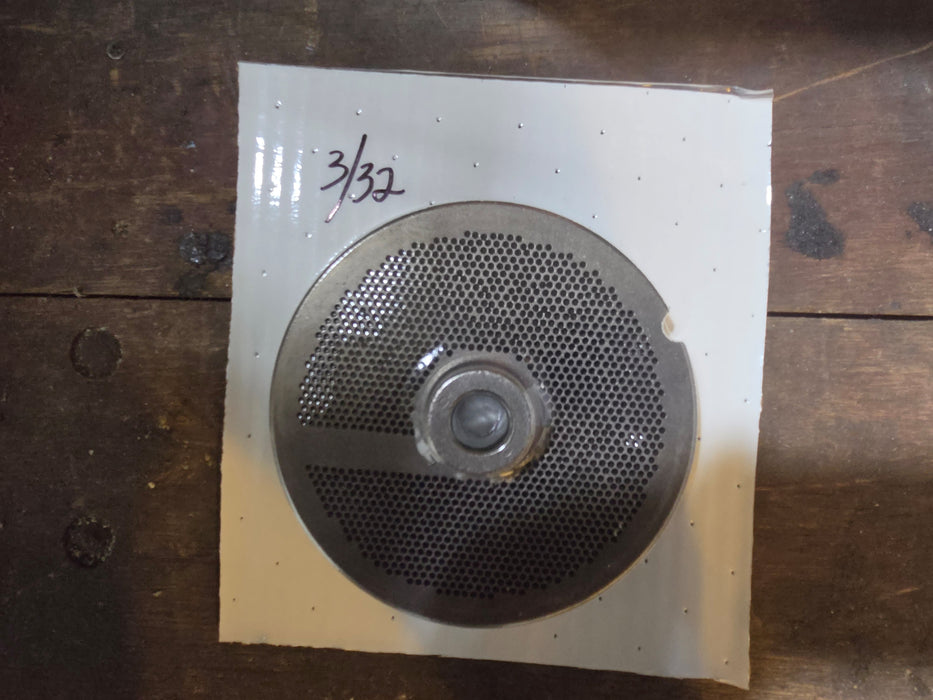 #56 3/32" Stainless Steel Meat Grinder Plate w/ hub and bone collector-cityfoodequipment.com