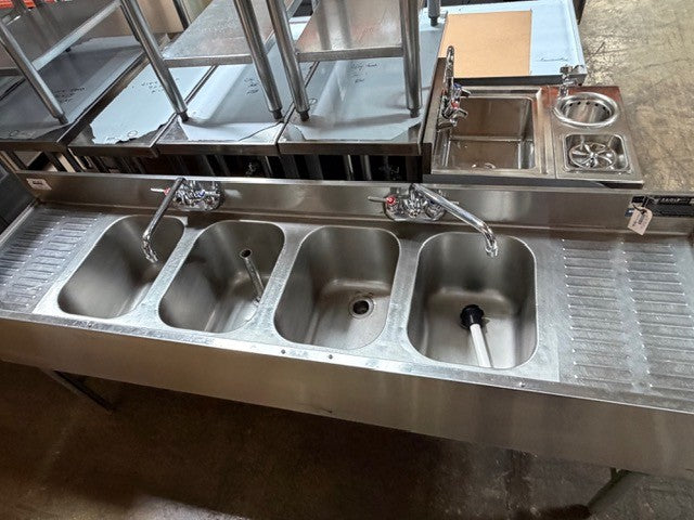 USED 3 COMP SINK 73 3/8"X 22"