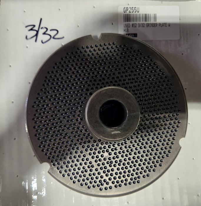 USED #52 3/32 GRINDER PLATE W HUB-cityfoodequipment.com
