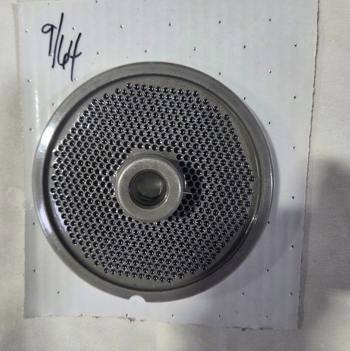 USED #56 9/64" Stainless Steel Meat Grinder Plate w/ hub Pork Plate-cityfoodequipment.com