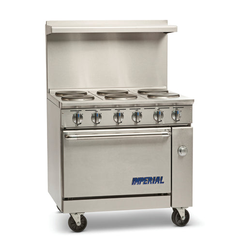 Imperial IR-6-E 36" Electric 6 Burner Restaurant Range with Standard oven-cityfoodequipment.com