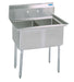 Compass 2 Compartments Sink w/ 18" x 18" x 12" D Bowl SS-cityfoodequipment.com