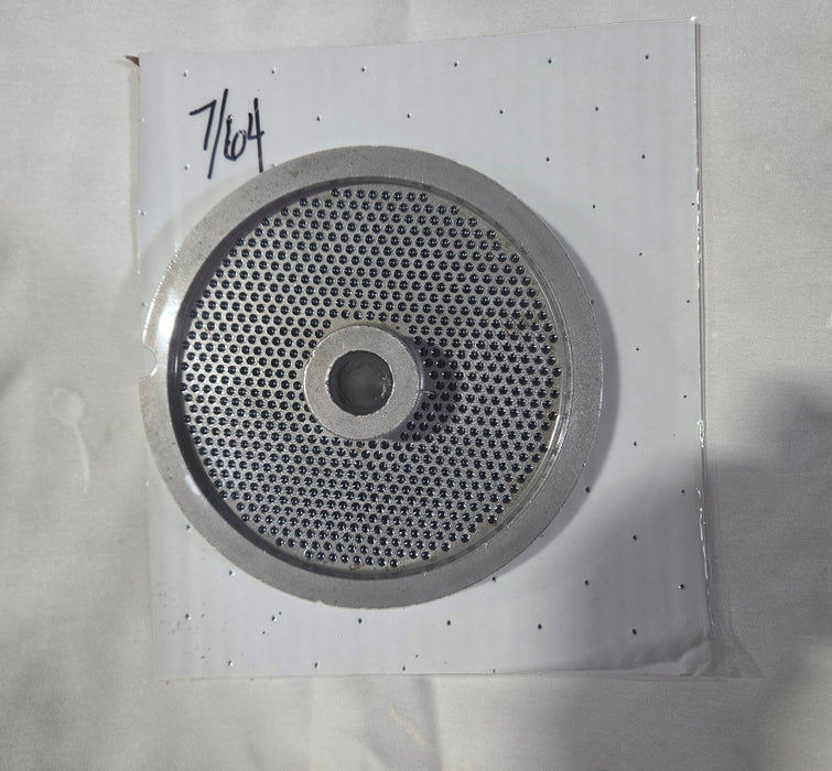 USED #56 7/64" Stainless Steel Meat Grinder Plate w/ hub-Pork Plate