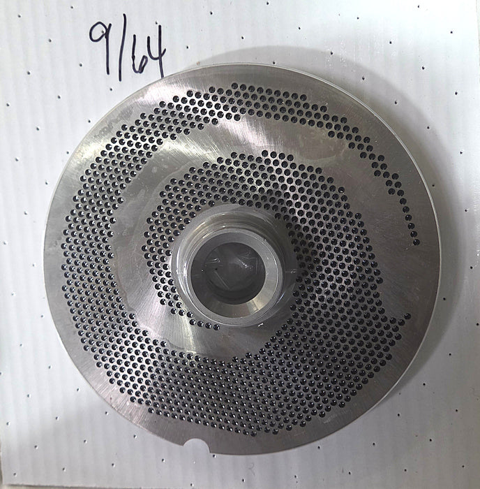 Dixie Grinders- 9/64 GRINDER PLATE W HUB AND BONE COLLECTOR 9 INCH DIAMETER-cityfoodequipment.com