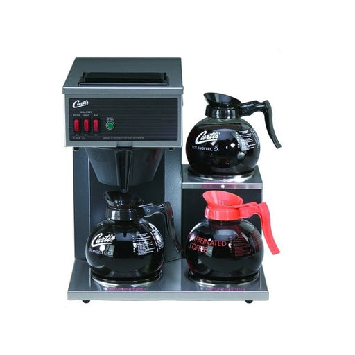 Curtis CAFE3DB10A000 12 Cup Pourover Coffee Brewer with 1 Upper and 2 Lower Warmers - 120V-cityfoodequipment.com