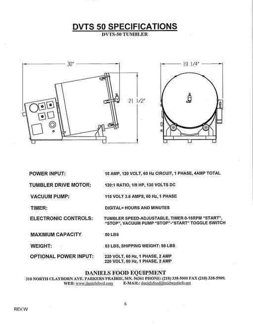 Daniels DVTS 50 Commercial 50 LBS. Vacuum Tumbler-cityfoodequipment.com