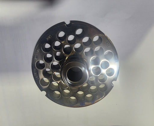 #52 1/2" Chrome Plated Stainless Steel Meat Grinder Plate w/ hub-cityfoodequipment.com
